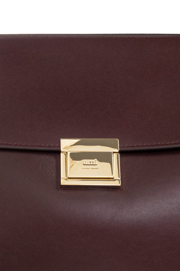 Ami Alexandre Mattiussi BURGUNDY Leather shoulder bag 7