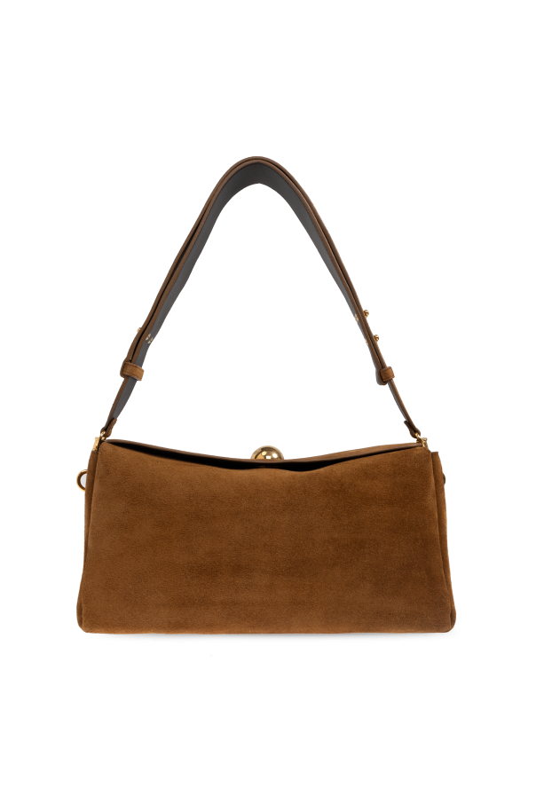 Ami Alexandre Mattiussi BROWN Suede shoulder bag 1