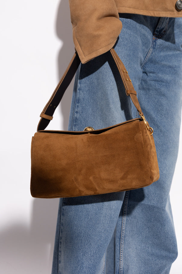 Ami Alexandre Mattiussi BROWN Suede shoulder bag 2