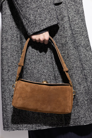 Ami Alexandre Mattiussi BROWN Suede shoulder bag 3