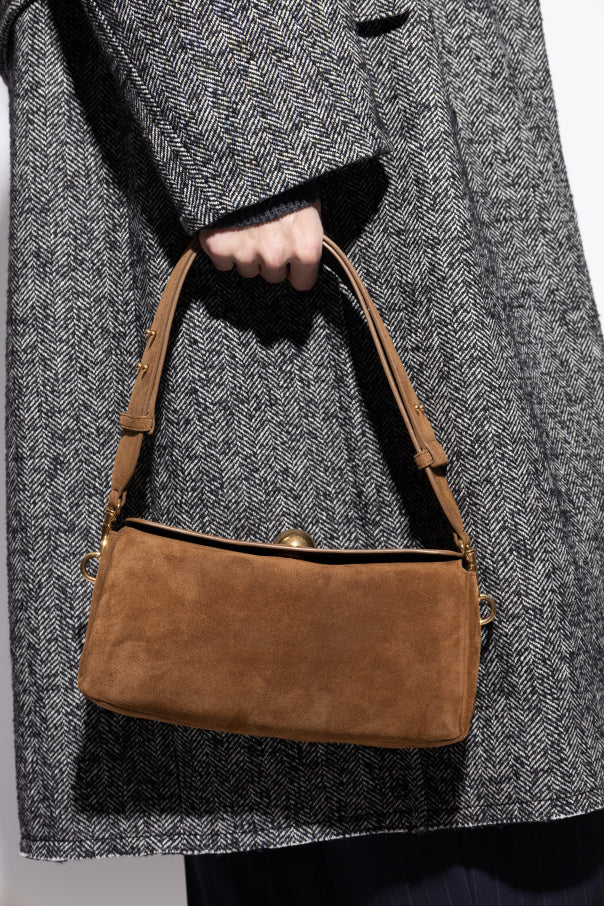 Ami Alexandre Mattiussi BROWN Suede shoulder bag 3