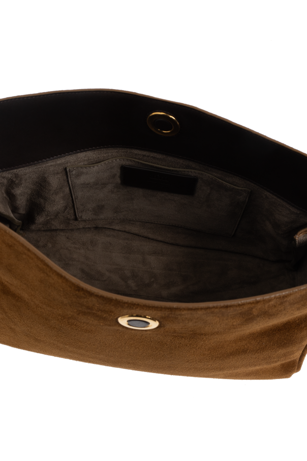 Ami Alexandre Mattiussi BROWN Suede shoulder bag 6