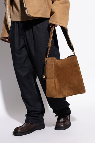 Ami Alexandre Mattiussi BROWN Suede shopper bag 3