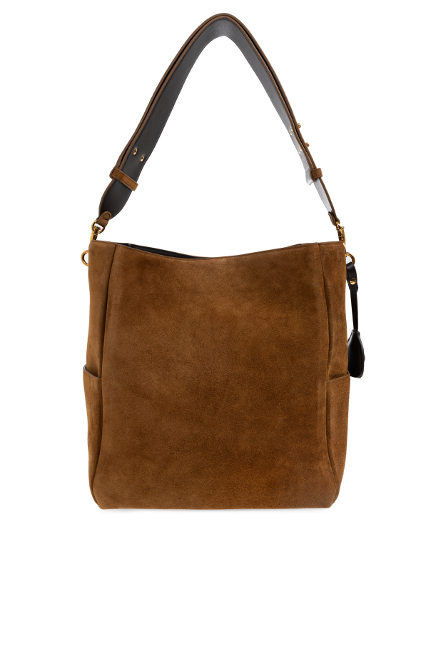 Ami Alexandre Mattiussi BROWN Suede shopper bag 4