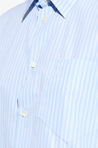 Ami Alexandre Mattiussi BLUE Striped shirt 5