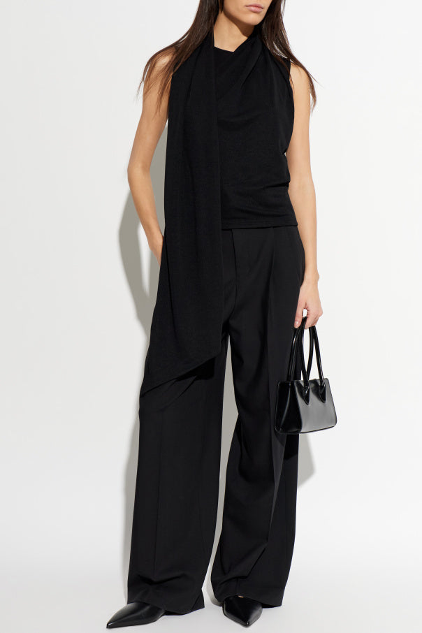Ami Alexandre Mattiussi BLACK Top with decorative tab 2