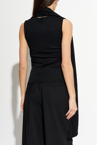 Ami Alexandre Mattiussi BLACK Top with decorative tab 4