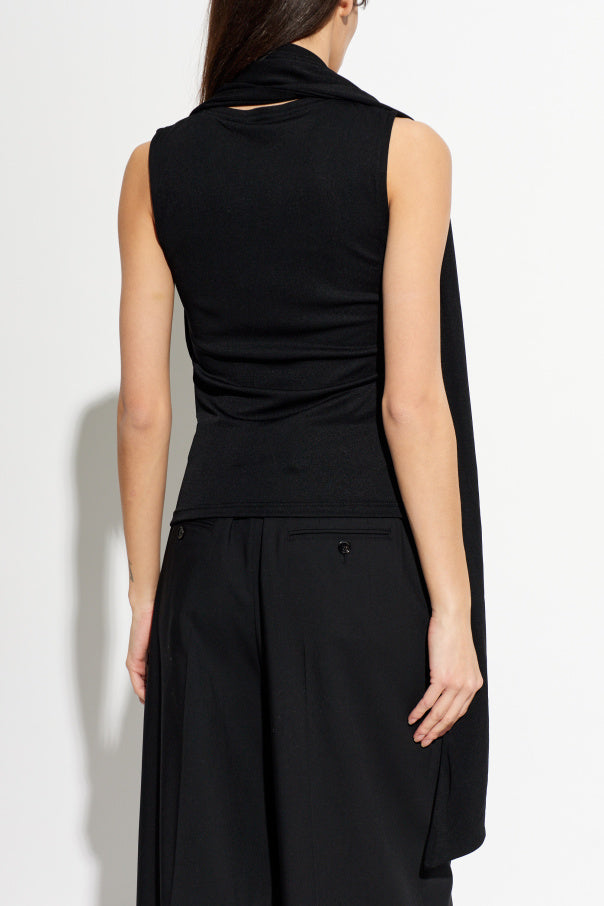 Ami Alexandre Mattiussi BLACK Top with decorative tab 4