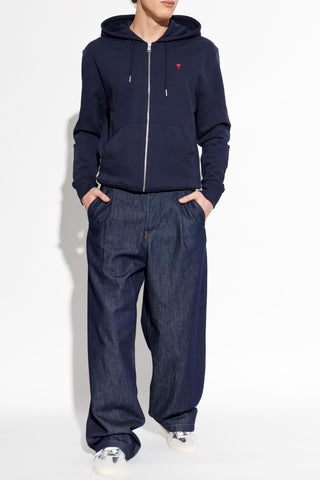 Ami Alexandre Mattiussi NAVY BLUE Sweatshirt with embroidered logo 2