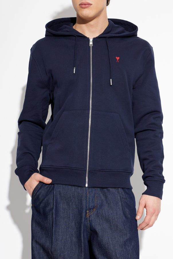 Ami Alexandre Mattiussi NAVY BLUE Sweatshirt with embroidered logo 3