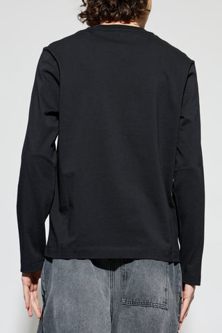 Ami Alexandre Mattiussi BLACK T-shirt with embroidered logo 4