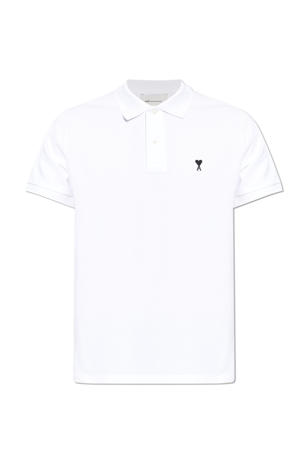 Ami Alexandre Mattiussi WHITE Polo with embroidered logo 1