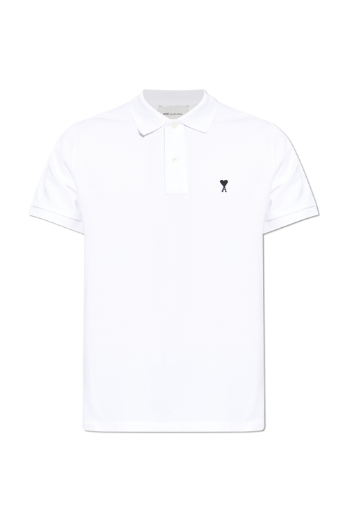 Ami Alexandre Mattiussi WHITE Polo with embroidered logo 1