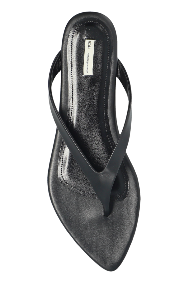 Ami Alexandre Mattiussi BLACK Leather slides 6