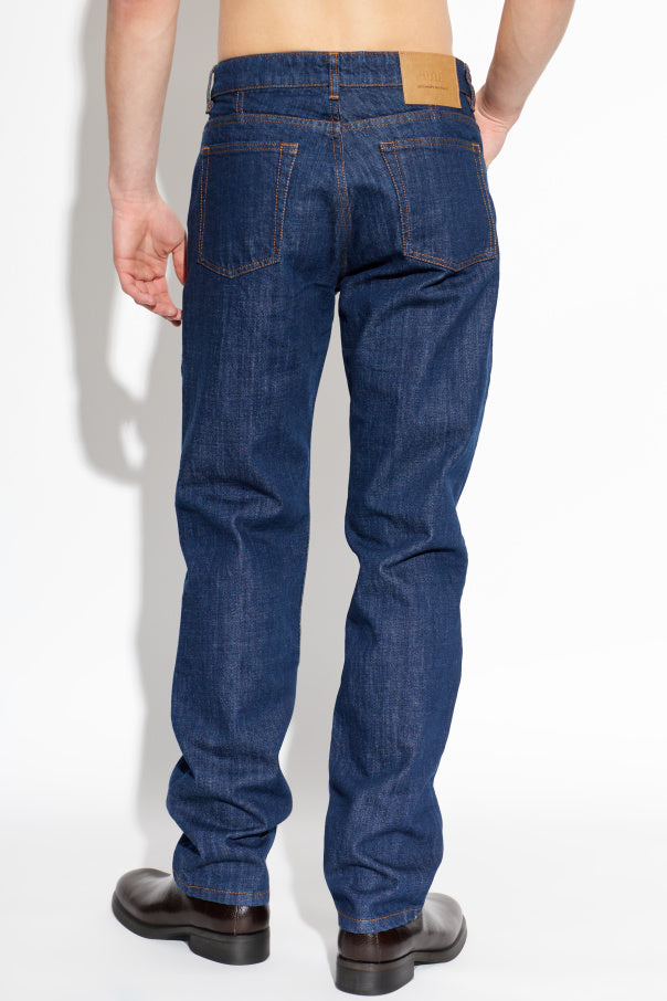 Ami Alexandre Mattiussi NAVY BLUE Straight-leg jeans 4