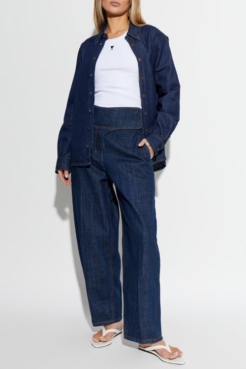 Ami Alexandre Mattiussi NAVY BLUE Wide-leg jeans 2