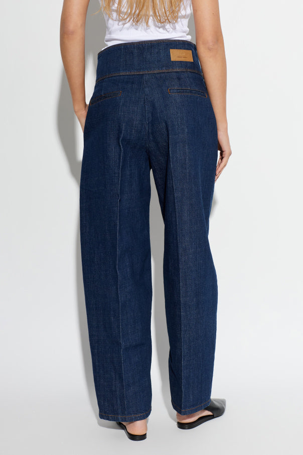 Ami Alexandre Mattiussi NAVY BLUE Wide-leg jeans 4