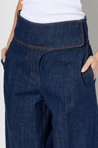 Ami Alexandre Mattiussi NAVY BLUE Wide-leg jeans 5