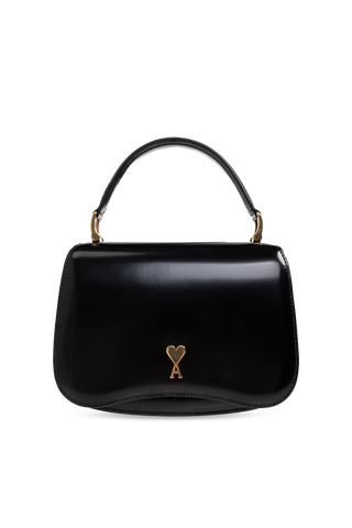 Ami Alexandre Mattiussi BLACK Leather handbag with logo 1