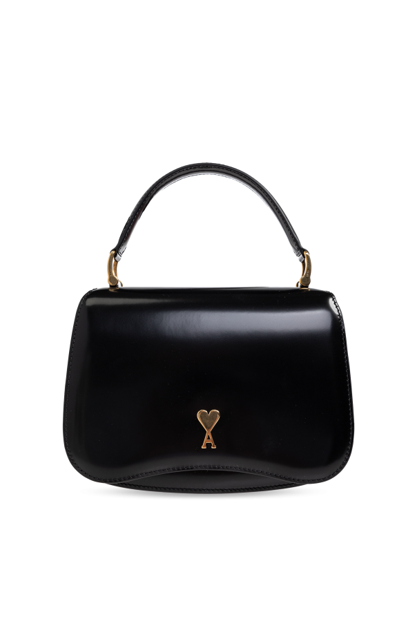 Ami Alexandre Mattiussi BLACK Leather handbag with logo 1