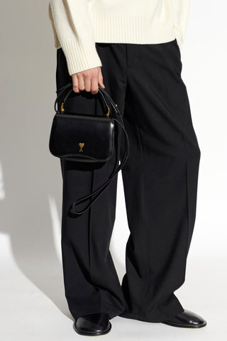 Ami Alexandre Mattiussi BLACK Leather handbag with logo 3