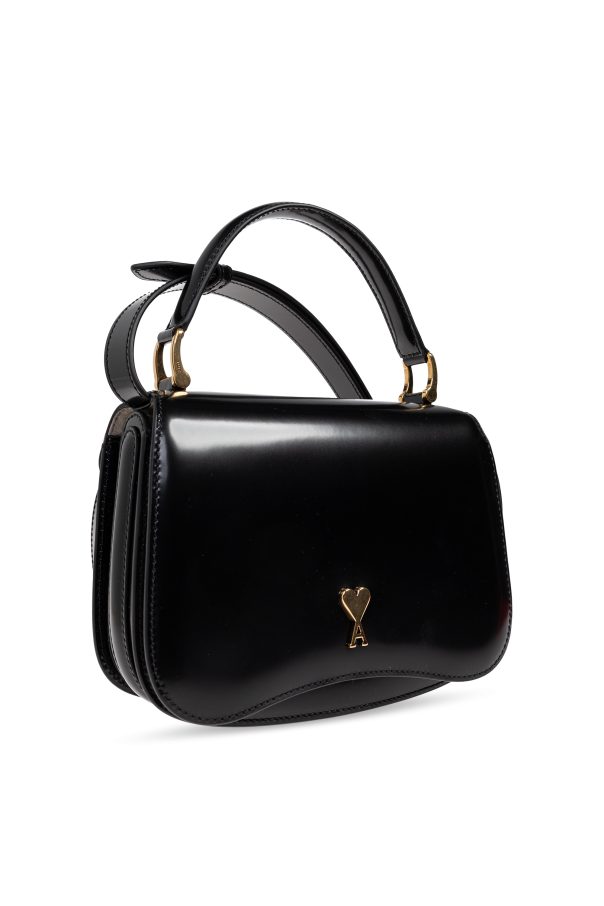 Ami Alexandre Mattiussi BLACK Leather handbag with logo 5