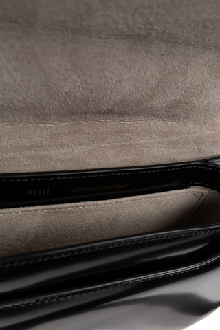 Ami Alexandre Mattiussi BLACK Leather handbag with logo 6