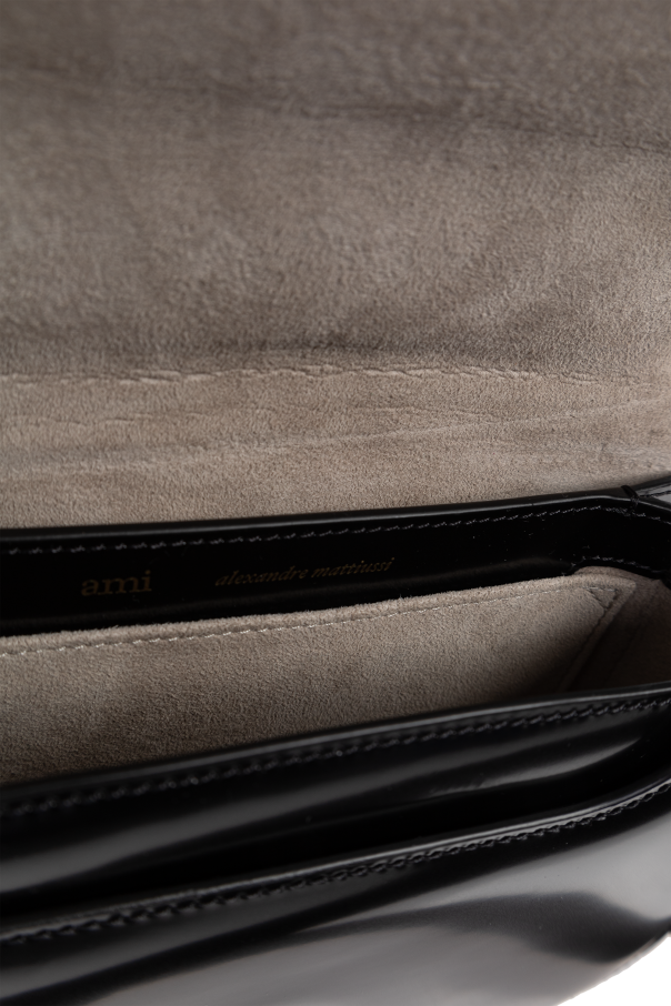 Ami Alexandre Mattiussi BLACK Leather handbag with logo 6
