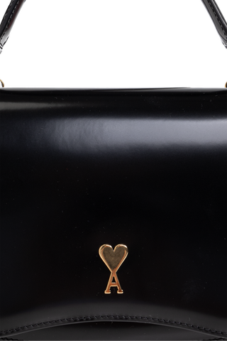 Ami Alexandre Mattiussi BLACK Leather handbag with logo 7