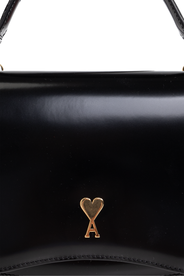 Ami Alexandre Mattiussi BLACK Leather handbag with logo 7
