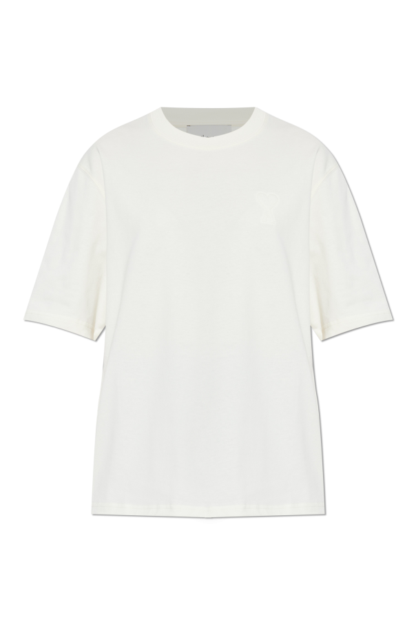 Ami Alexandre Mattiussi cream T-shirt with logo 1