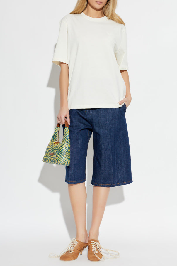 Ami Alexandre Mattiussi cream T-shirt with logo 2