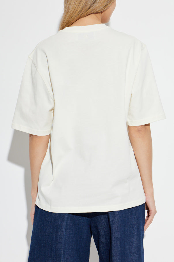 Ami Alexandre Mattiussi cream T-shirt with logo 4