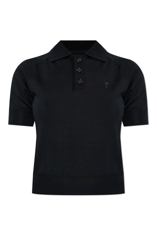 Ami Alexandre Mattiussi BLACK Wool polo 1