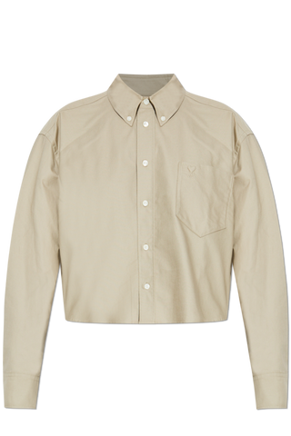 Ami Alexandre Mattiussi beige Oversized cropped shirt 1