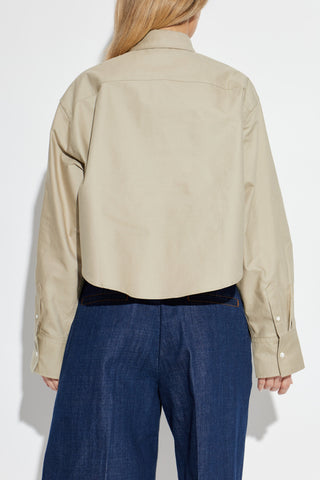 Ami Alexandre Mattiussi beige Oversized cropped shirt 4