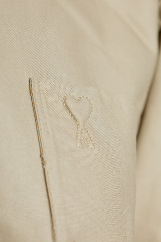 Ami Alexandre Mattiussi beige Oversized cropped shirt 5