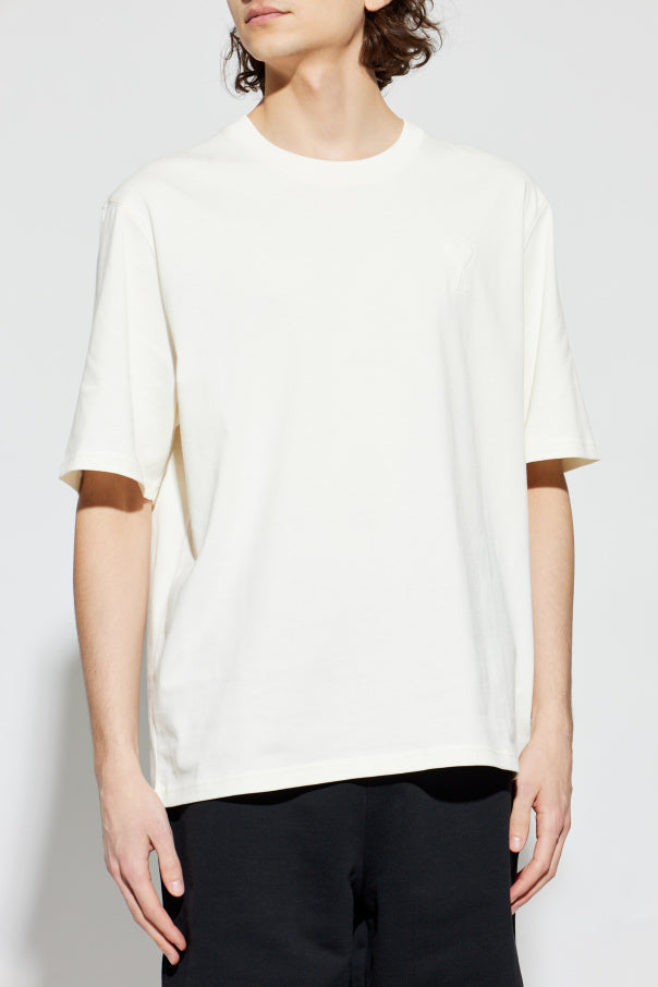 Ami Alexandre Mattiussi cream T-shirt with logo 3