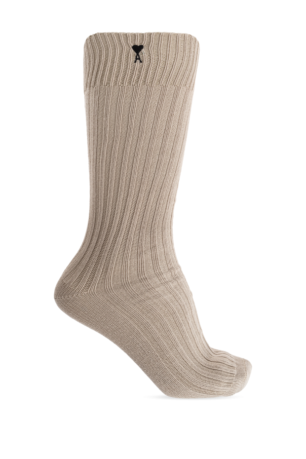 Ami Alexandre Mattiussi beige Cotton socks 1