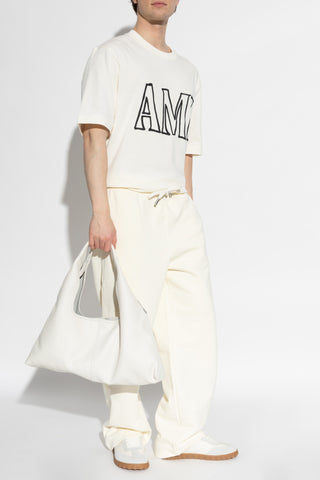 Ami Alexandre Mattiussi cream Wide-leg sweatpants 2