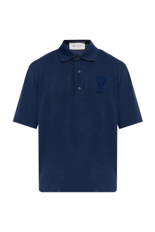 Ami Alexandre Mattiussi NAVY BLUE Polo with patch 1