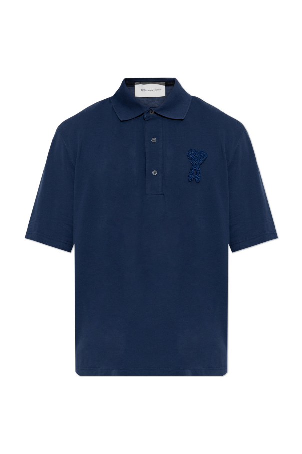 Ami Alexandre Mattiussi NAVY BLUE Polo with patch 1