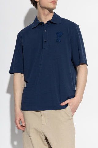 Ami Alexandre Mattiussi NAVY BLUE Polo with patch 3