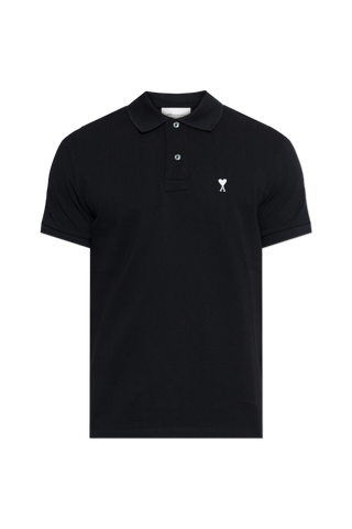 Ami Alexandre Mattiussi BLACK Polo with embroidered logo 1
