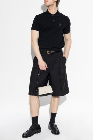 Ami Alexandre Mattiussi BLACK Polo with embroidered logo 2
