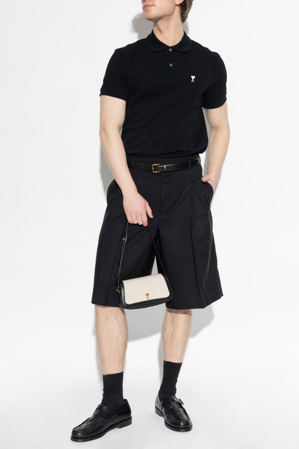 Ami Alexandre Mattiussi BLACK Polo with embroidered logo 2