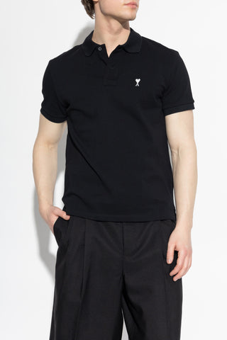 Ami Alexandre Mattiussi BLACK Polo with embroidered logo 3