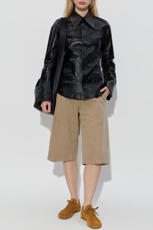 Ami Alexandre Mattiussi BLACK Leather shirt 2