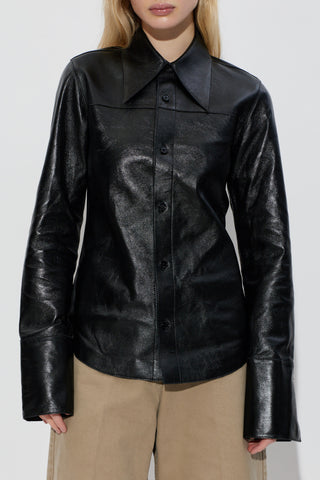 Ami Alexandre Mattiussi BLACK Leather shirt 3