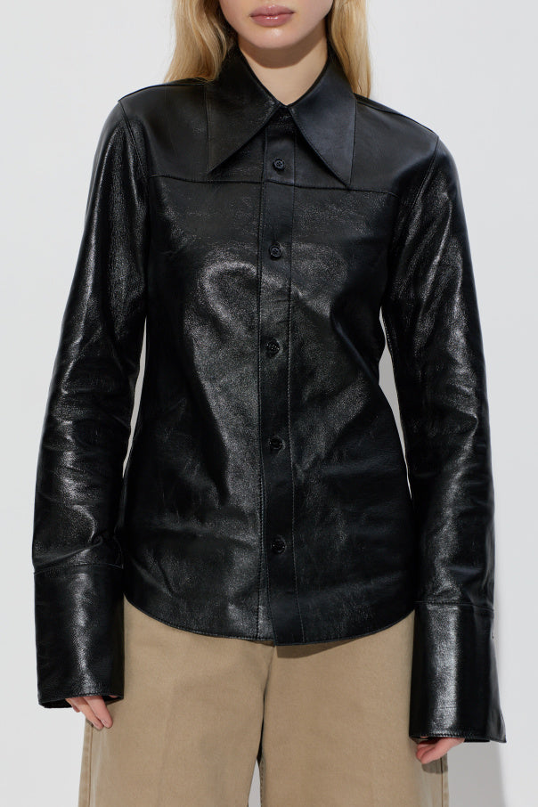 Ami Alexandre Mattiussi BLACK Leather shirt 3